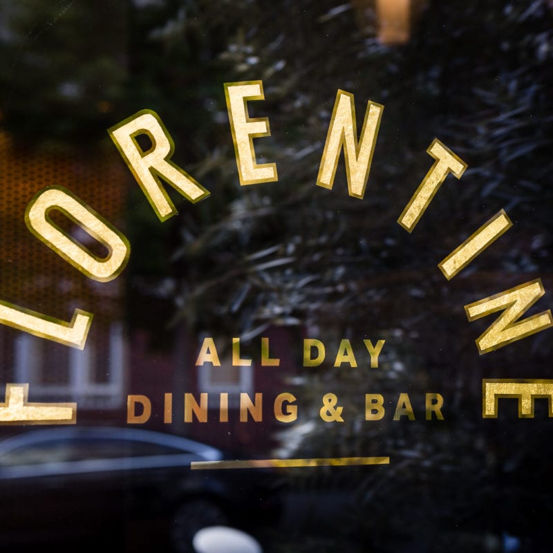 Florentine All Day Dining & Bar spelled out in gold text